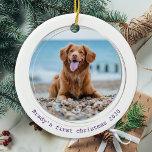 Pawsitively Covid Quarantine Purple Dog Pet Photo Ceramic Tree Decoration<br><div class="desc">Pawsitively Best Year Ever ! According to the dogs! Decorate your tree or send a special gift with this super cute personalized custom pet photo christmas ornament. This funny pandemic quarantine dog christmas ornament will be a favorite among all dog lovers. Add your dog's photo and personalize with name and...</div>