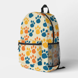 Pawsitively Cute Beige Printed Backpack