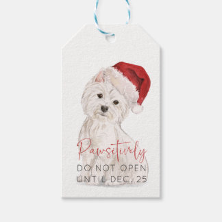 PAWSITIVELY Do Not Open Santa Dog BLANK Christmas Gift Tags