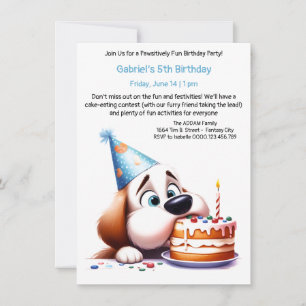 Pawsitively Fun Birthday Party Invitation