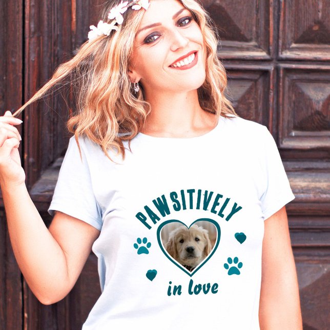 Pawsitively in Love Paw Heart Dog Photo  Tri-Blend Shirt (Creator Uploaded)