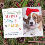 Pawsitively Merry Furry & Bright Custom Pet Photo Postcard<br><div class="desc">Introducing the perfect holiday cards for pet lovers - "Pawsitively Merry, Furry & Bright"! These cards are perfect for anyone who wants to celebrate the festive season with their furry family members. The cards feature a cute and modern design, complete with paw prints, and come in a range of colours...</div>