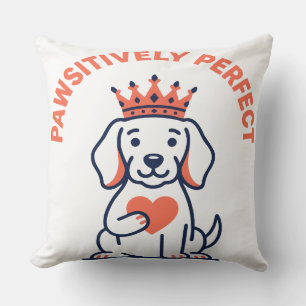 Pawsitively Perfect Royal Dog Nursery Decor Cushion