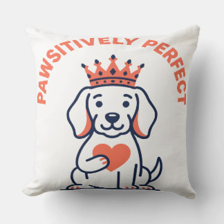 Pawsitively Perfect Royal Dog Nursery Decor Cushion