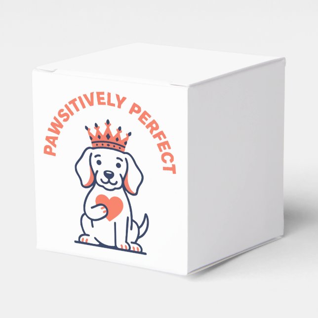 Pawsitively Perfect Royal Dog Nursery Decor Favour Box (Front Side)