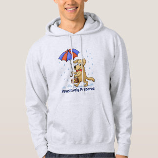 Pawsitively Prepared – Cute Dog with Umbrella Hoodie