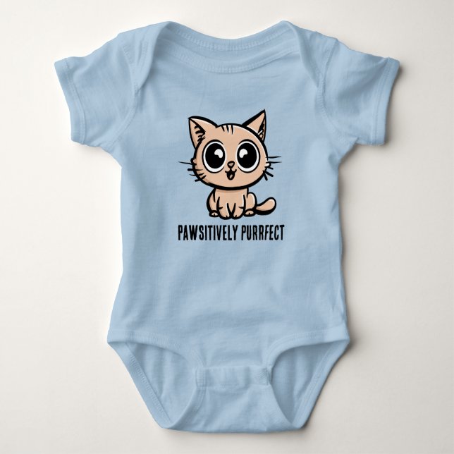Pawsitively Purrfect, Beautiful Manga Kitten Baby Bodysuit (Front)