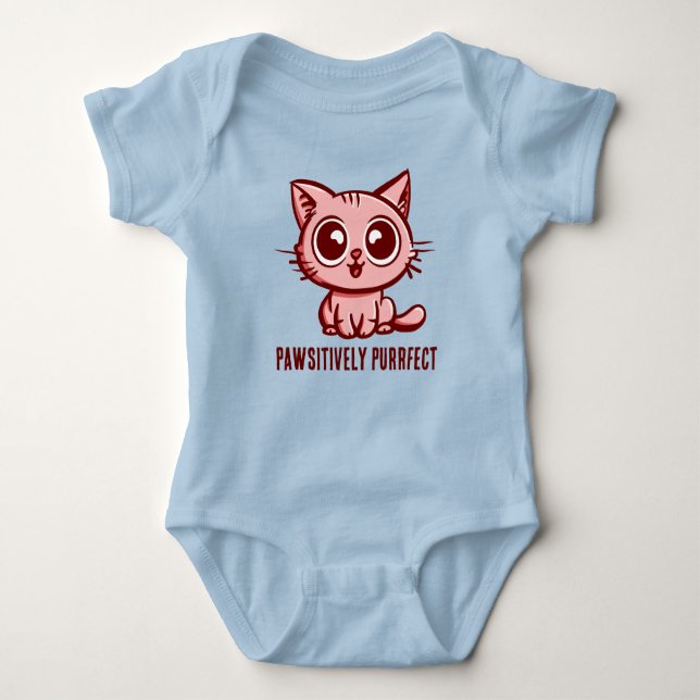 Pawsitively Purrfect, Beautiful Manga Kitten Baby Bodysuit (Front)