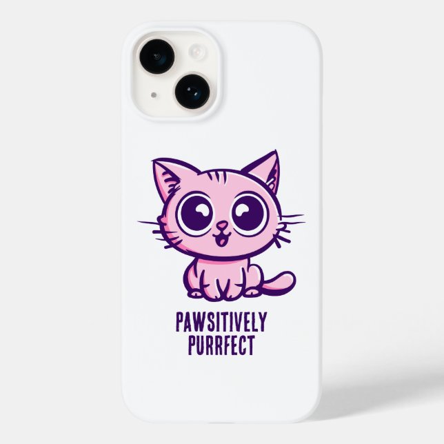Pawsitively Purrfect, Beautiful Manga Kitten Case-Mate iPhone Case (Back)