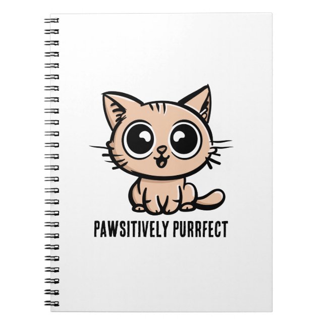 Pawsitively Purrfect, Beautiful Manga Kitten Notebook (Front)