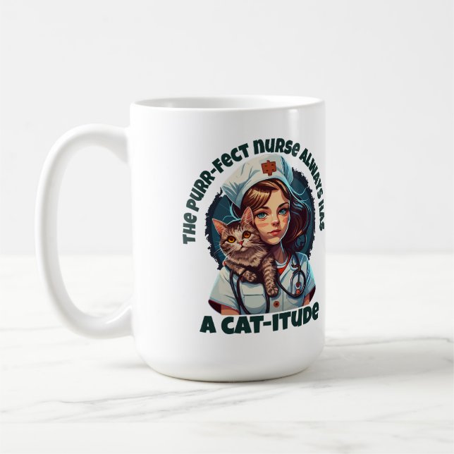 Pawsitively Purrfect Cat Nurse Coffee Mug (Left)