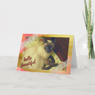 Pawsitively Purrfect Day with Siamese Cat Collage Card