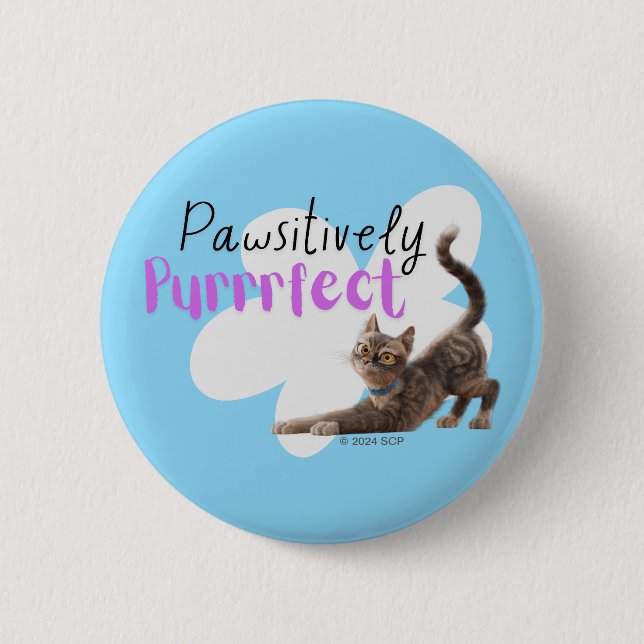 Pawsitively Purrrfect 6 Cm Round Badge (Front)