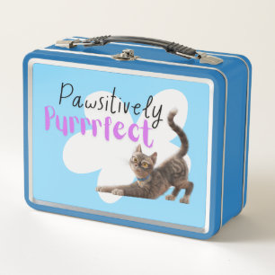Pawsitively Purrrfect Metal Lunch Box