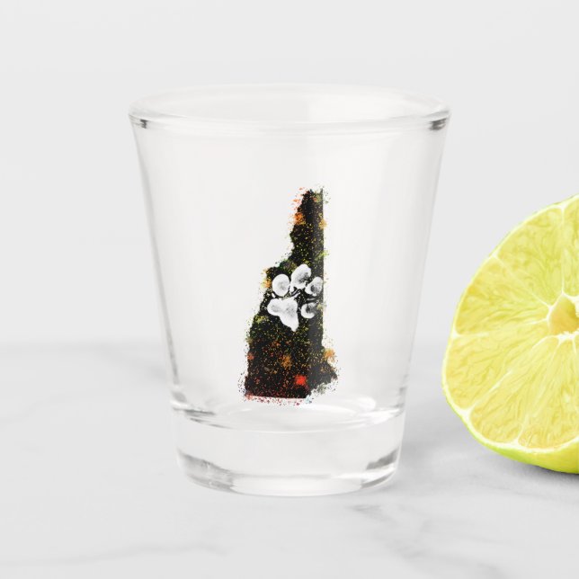 Pawsitively Stately New Hampshire Shot Glass (Front)