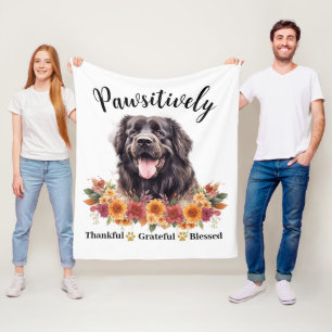 Pawsitively Thankful Grateful Blessed Cute Dog Fleece Blanket