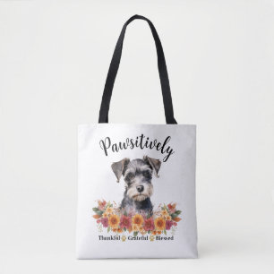 Pawsitively Thankful Grateful Blessed Cute Dog Tote Bag