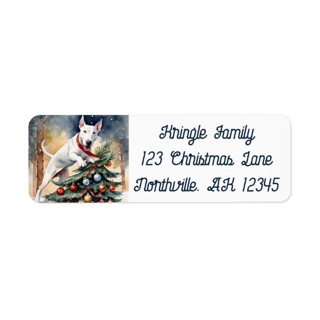 Pawsitively Wonderful Bull Terrier Return Address (Front)