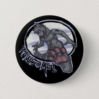 pawsome 6 cm round badge