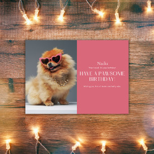 Pawsome Boujee Pomeranian Birthday Card