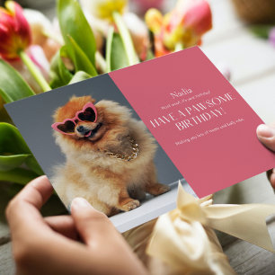 Pawsome Boujee Pomeranian Birthday Card