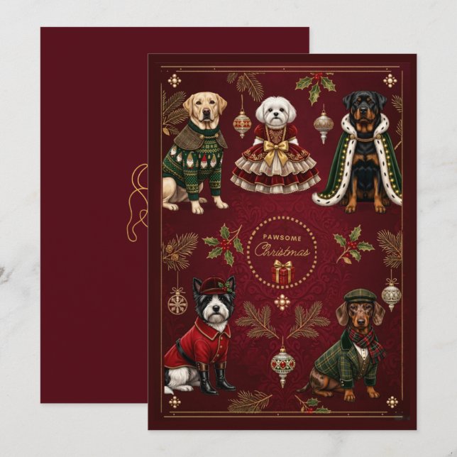 Pawsome Christmas Card (Front/Back)