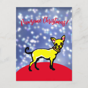 Pawsome christmas with chihuahuas! Postcard