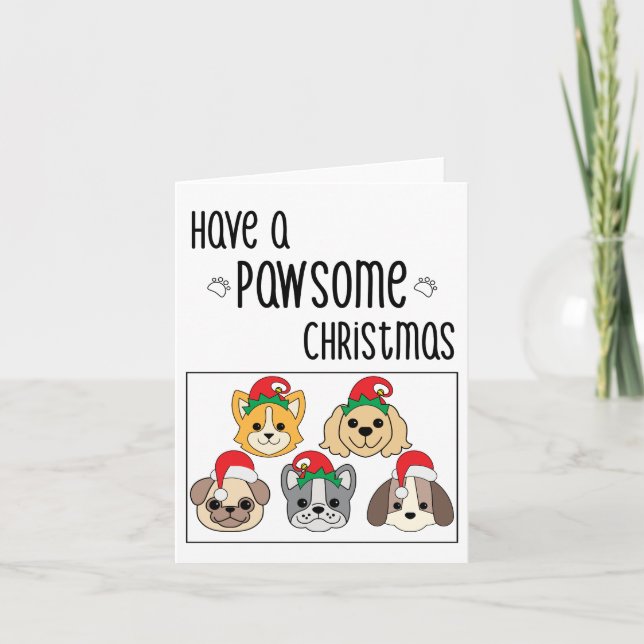 Pawsome Dog Christmas Card (Front)