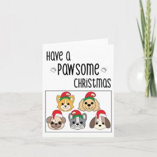 Pawsome Dog Christmas Card
