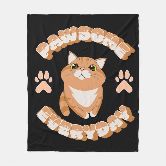 Pawsome everyday fleece blanket (Front)