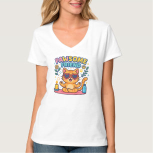 Pawsome Friend Because Every Cat Deserves Love T-Shirt