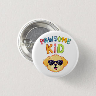 Pawsome Kid Cute Dog Design Gift 3 Cm Round Badge