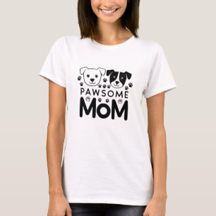 Pawsome Mum Dog Lover Illustration T-Shirt