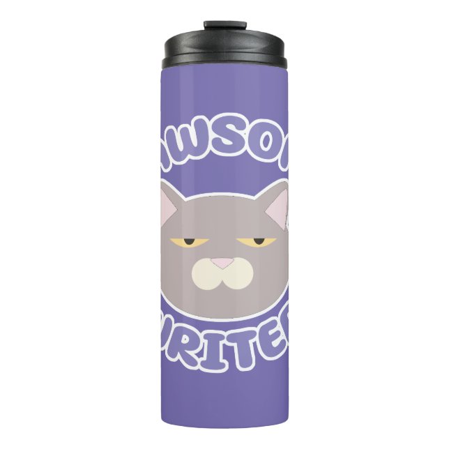  Pawsome Writer Fun Kitty Character Design Thermal Tumbler (Front)