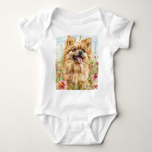 Pawtected by Pomeranian Baby Bodysuit