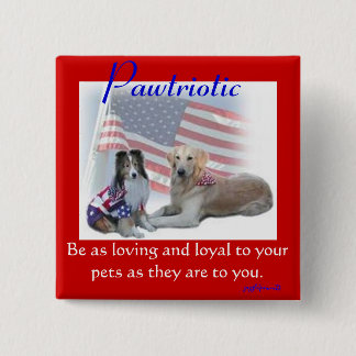 Pawtriotic 15 Cm Square Badge