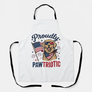 Pawtriotic Dog Patriotic Vintage Shirt Design_1 Apron