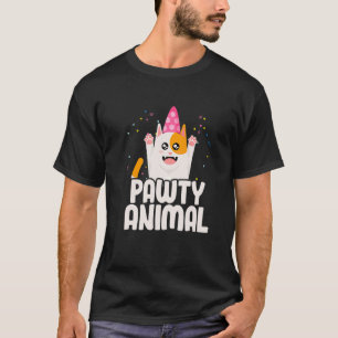 Pawty Animal Cat Kitten Kitty Birthday Party T-Shirt