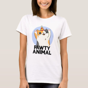 Pawty Animal Funny Party Cat Pun T-Shirt