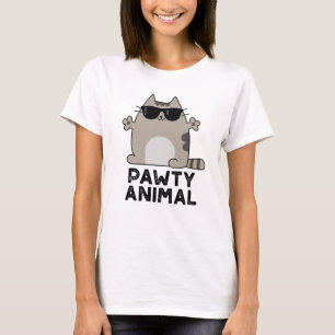 Pawty Animal Funny Party Cat Pun  T-Shirt