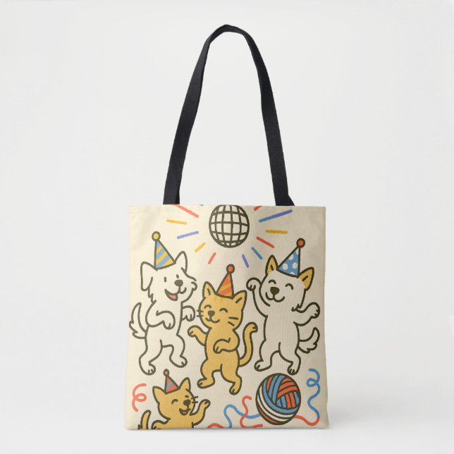 Pawty Animals Tote Bag  (Front)