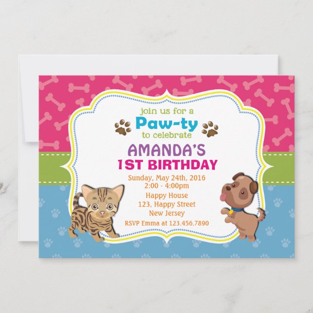 Pawty Birthday Invitation (Front)