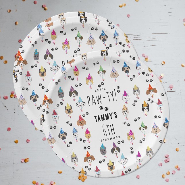 Pawty Cute Birthday Party Dogs Paper Plate (Pawty Cute Birthday Party Dogs Paper Plates)