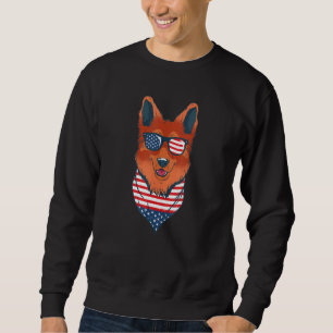 Pawty In The Usa Party German Shepherd Dog Sunglas Sweatshirt