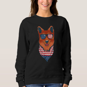 Pawty In The Usa Party German Shepherd Dog Sunglas Sweatshirt