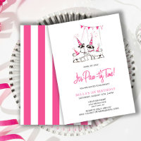 Pawty Time Puppy Pink Birthday Party Invitation