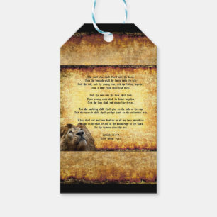 Pax Christos, Lion with Isaiah 11:6-9 Gift Tags