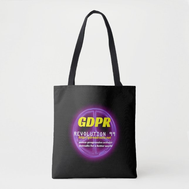 Paxspiration GDPR Basic Black Tote Bag (Front)
