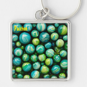 PAXTON ~ ATTRACTIVE ~ Green Marbless ~ Key Ring