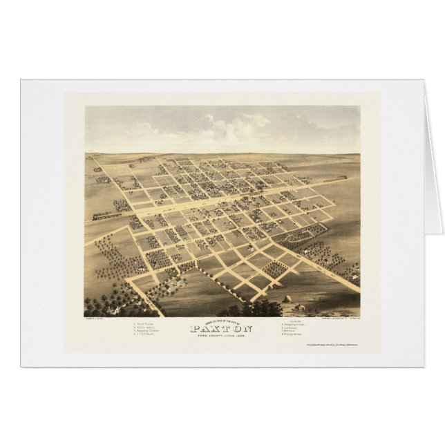 Paxton, IL Panoramic Map - 1869 (Front Horizontal)
